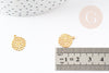 Pendentif fleur filigrane laiton doré 15mm, pendentif  dentelle pour creation bijoux x50 G1291