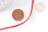 cordon suédé rouge 4mm, cordon pour création bijoux imitation croute de cuir, X1 mètre G3219