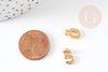 Pendentif numéro laiton doré zircon blanc 11mm, pendentif chiffre zircon, numéro porte-bonheur, X1  G3640