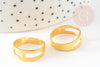 Anillo dorado ajustable, anillo de hierro, anillo dorado, joyería minimalista, soporte para anillos, suministros de joyería, 18mm, X5 G1242