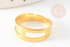Anillo dorado ajustable, anillo de hierro, anillo dorado, joyería minimalista, soporte para anillos, suministros de joyería, 18mm, X5 G1242