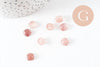 Cabochon carré quartz fraise naturel 8x8mm, cabochon création bijoux pierre, X1 VALIDE