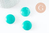 Cabochon rond jade naturel teinté turquoise 20mm, cabochon bijoux pierre naturelle, X1 VALIDE