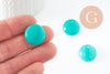 Cabochon rond jade naturel teinté turquoise 20mm, cabochon bijoux pierre naturelle, X1 VALIDE