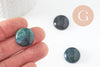 Cabochon rond agate mousse verte 20mm, cabochon création bijoux pierre naturelle X1 VALIDE