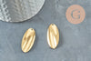 Raw brass pendant oval leaf 32mm, nickel-free raw brass charms for creating geometric jewelry pendants, X2 G4875