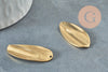 Raw brass pendant oval leaf 32mm, nickel-free raw brass charms for creating geometric jewelry pendants, X2 G4875