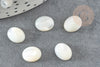 Cabochon ovale nacre blanche,cabochon nacre,  cabochon coquillage, nacre naturelle,10x8mm, X1 G0372