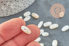Perla ovalada de nácar blanco natural 8-12mm, perla de concha de marfil natural, X 20gr G6214