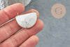 Pendentif demi-lune howlite naturelle laiton doré 32mm,creation bijoux pierre naturelle, X1 G0782