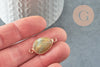 Colgante de conector de amazonita natural de latón dorado 27,5 mm, creación de joyería de piedra natural, X1 G0964