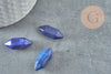 Punta de lapislázulis natural sin perforar 18 mm, punta doble, piedra natural pulida, creación de joyería de litoterapia lapis, X1 G6368