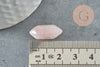 Punta de cuarzo rosa natural sin perforar 20 mm, punta doble, piedra natural pulida, creación de joyas de litoterapia de cuarzo, X1 G6367