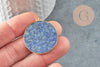 Pendentif rond lapis lazulis,  pierre lapis lazuli naturel,pendentif rond,32-34mm, X1  G3642