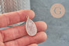 Pendentif goutte quartz ,Pendentif pour bijoux, pendentif pierre, cristal de roche naturel,33mm, X1  G0296