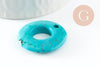 Pendentif donut howlite turquoise,pendentif bijoux  pierre, howlite naturelle,30mm, X1 G3982