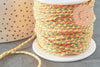 Cordón trenzado amarillo fluorescente azul rosa 2mm, cordón para joyería, cordón scrapbooking multicolor, cuerda decoración, X 1 metro G5937
