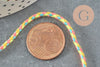Cordón trenzado amarillo fluorescente azul rosa 2mm, cordón para joyería, cordón scrapbooking multicolor, cuerda decoración, X 1 metro G5937