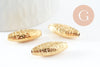 oval bead engraved gold plastic, plastic bead, round letter bead, jewelry creation, heart bead, 23mm, set of 5 G4524