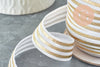 EFJF gold white striped elastic ribbon, jewelry making, EVJF bracelet, wedding ribbon, creative supply, scrapbooking, 16mm, 1 meter-G8239