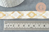 Ruban élastique motif Aztèque écru or EFJF,bracelet EVJF,ruban mariage,scrapbooking,16mm,1 mètre-G1887