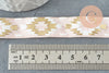 Elastic ribbon Aztec pattern pink peach gold EFJF 16mm, EVJF bracelet, wedding ribbon, scrapbooking, 1/5/10 Meter G6471