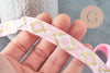 Ruban élastique motif Aztèque rose or EFJF 16mm, fabrication bijoux, bracelet EVJF,ruban mariage,scrapbooking,16mm,1 mètre G8237