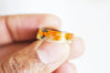 Bague ébène bois résine feuille d'or orange 16mm, x1 (G3287)