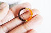 Bague ébène bois résine feuille d'or orange 16mm, x1 (G3287)