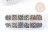 Boite Kit mix de 12 types de fournitures et perles zamac laiton Bronze, Coffrets et kits pour la création de bijoux fantaisie DIY, x1 G8845