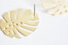 Boucles puces fer doré feuille monstera boucle 28mm, x2 (G1310)