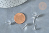 Boucles puces rondes acier 201 inoxydable argenté 6mm, x2 (G8030)
