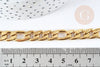 Bracelet Gourmette très grosse maille acier 304 inoxydable doré 14k-21mm, x1 (G8712)