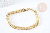 Bracelet Gourmette très grosse maille acier 304 inoxydable doré 14k-21mm, x1 (G8712)