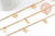 Bracelet de cheville croix coeurs acier inoxydable 304 doré 27-37cm, x1 (G7110)