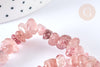 Bracelet élastique chips quartz fraise naturel 50mm, bracelet pierre naturelle energie positive, bracelet lithothérapie, X1 G7077