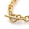 Bracelet grosse maille acier doré 14k, création bijoux,bracelet acier doré inoxydable,sans nickel, 22cm, X1, G4198