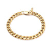 Bracelet grosse maille figaro gourmette acier doré 14k 20cm, x1 (G4447)