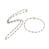 Bracelet ou collier acier doré 14k résine bleu marine chaine doree, bracelet chaîne fine,1.5mm,20.5cm, X1 G3603