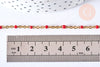 Bracelet ou collier acier doré 14k résine rouge, chaine doree, bracelet chaîne fine,1.5mm,20.5cm, X1 G3599