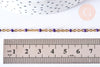 Bracelet ou collier acier doré 14k résine violet,chaine doree, bracelet chaîne fine,1.5mm,20.5cm, X1 G3601