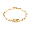 Bracelet trombone striée acier doré 14k 20.9cm fermoir T,création bijoux sans nickel,bracelet acier doré inoxydable, l'unité G5805