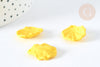 Breloque coquillage jaune effet caoutchouc 20 mm, perles plastique,x5 G7291