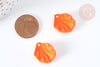 Breloque coquillage orange acrylique effet caoutchouc 20 mm, perles plastique,x5 G7277