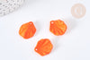 Breloque coquillage orange acrylique effet caoutchouc 20 mm, perles plastique,x5 G7277