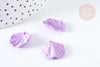 Breloque coquillage violet pastel acrylique effet caoutchouc 20 mm, perles plastique, 5 Coquillages G7300