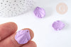 Breloque coquillage violet pastel acrylique effet caoutchouc 20 mm, perles plastique, 5 Coquillages G7300