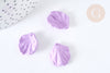 Breloque coquillage violet pastel acrylique effet caoutchouc 20 mm, perles plastique, 5 Coquillages G7300