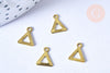 Breloque triangle laiton brut 7mm, fournitures bijoux laiton brut , x 5 G6510