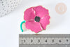 Broche fleur coquelicot violet laiton doré émaillé,broche dorée, 59x25mm, x1 G7278